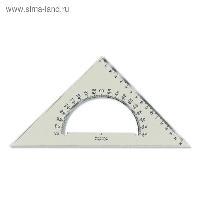 Треугольник с транспортиром Koh-I-Noor 45/177, дымчатый
