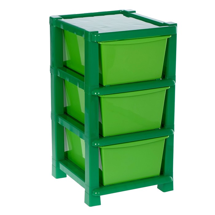Комод 3 секции, цвет зелёный