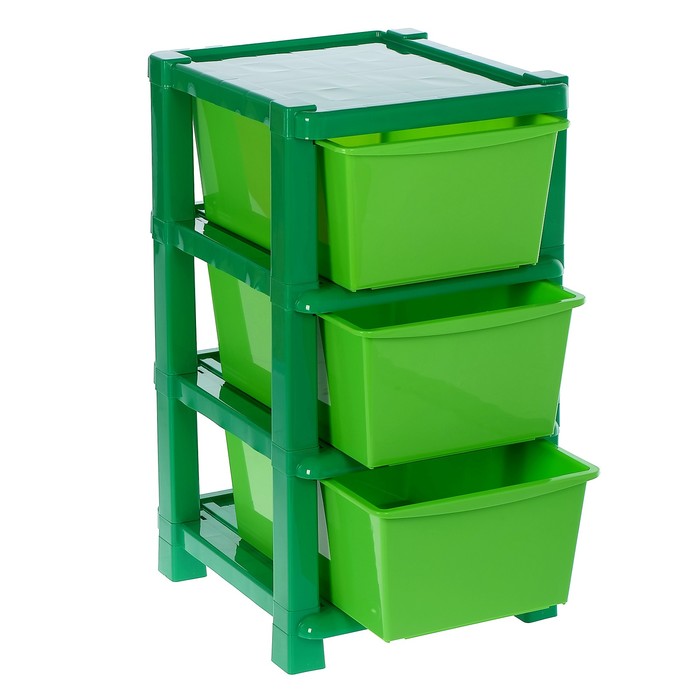 Комод 3 секции, цвет зелёный