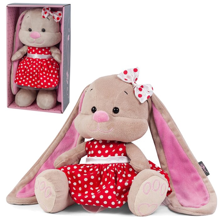 Мягкая игрушка "Зайка Лин" в красном платье, 25 см