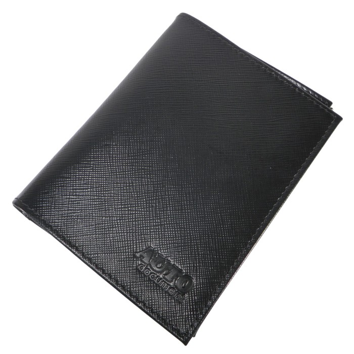 Обложка для автодокументов, отдел для паспорта, цвет чёрный