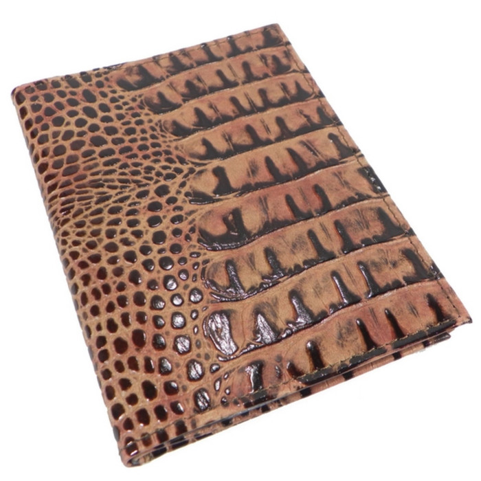 Обложка для автодокументов, отдел для паспорта, цвет коричневый