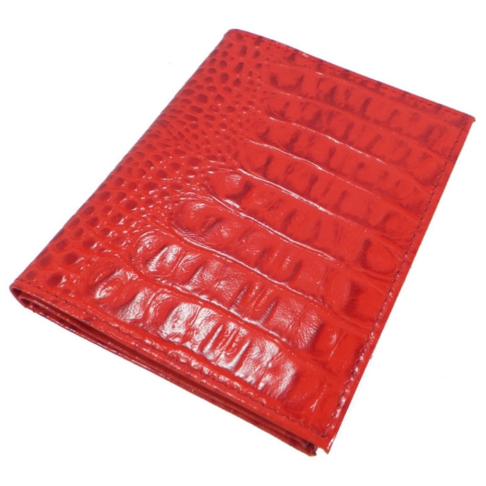 Обложка для автодокументов, отдел для паспорта, цвет красный