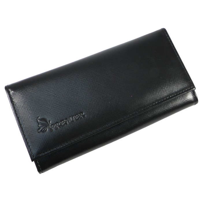 Портмоне женское, 3 отдела для купюр, для монет, для кредитных карт, цвет чёрный