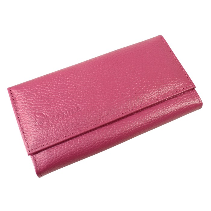 Портмоне женское, 3 отдела для купюр, для монет, для кредитных карт, цвет розовый