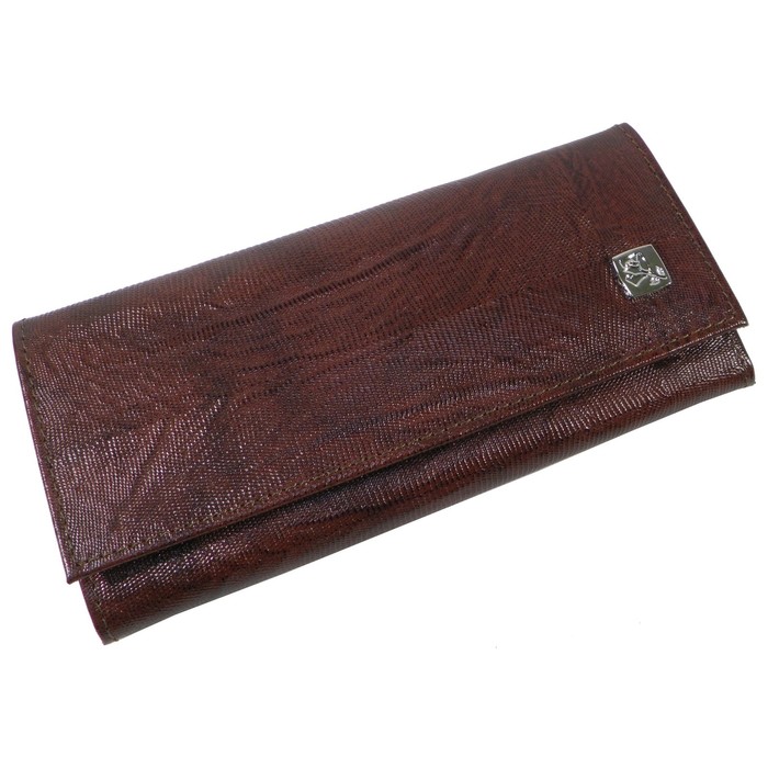 Портмоне женское на кнопке, 1 отдел для купюр, цвет коричневый