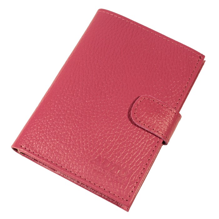 Обложка для автодокументов, отдел для паспорта, цвет розовый