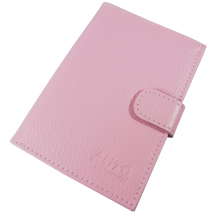 Обложка для автодокументов, отдел для паспорта, цвет розовый