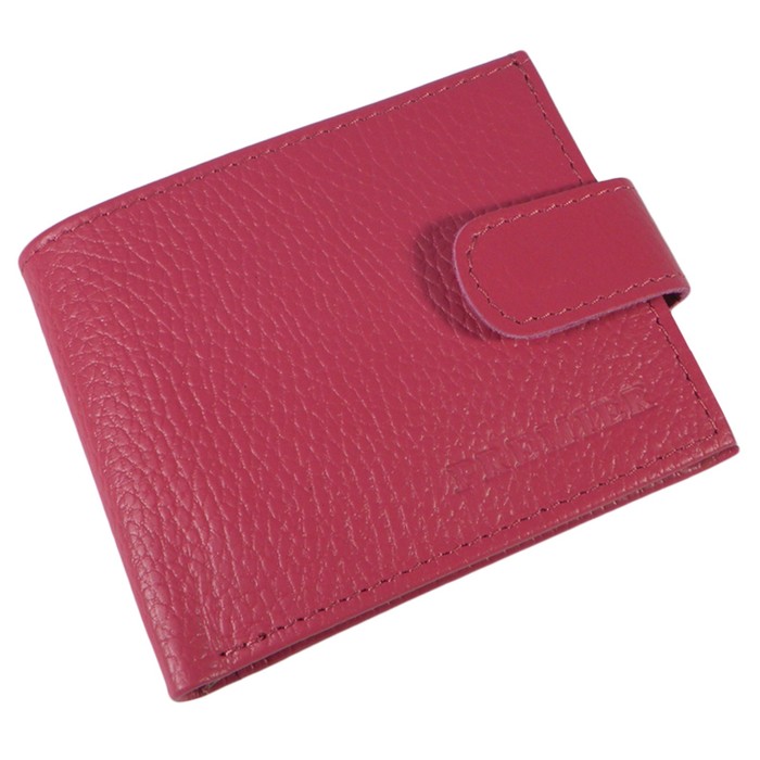 Кошелёк женский на кнопке раскладной, 1 отдел для купюр, для монет, для кредитны карт, цвет розовый