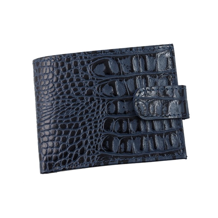 Кошелек мужской на кнопке, цвет синий