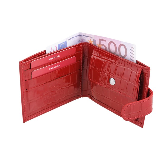 

Кошелек женский на кнопке, цвет красный (M-51-115)