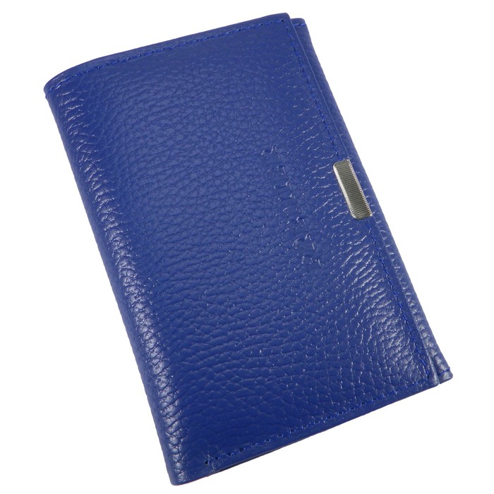 Портмоне женское на кнопке, 1 отдел для купюр, для монет, для кредитных карт, цвет синий