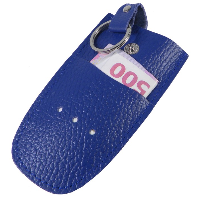 Футляр для ключей на кнопке, цвет синий