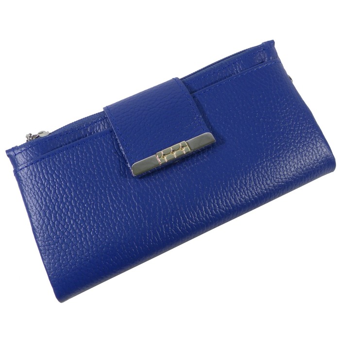Портмоне женское, 2 отдела для купюр, для монет, для кредитных карт, цвет синий