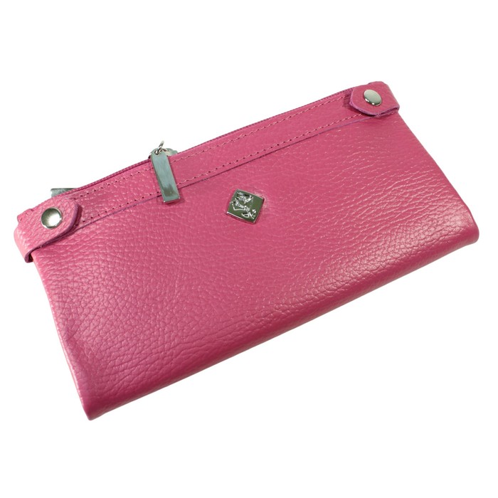 Портмоне женское, 2 отдела для купюр, для монет, для кредитных карт, цвет розовый