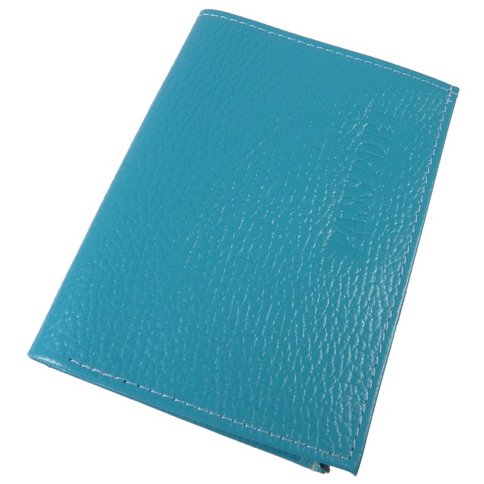 Обложка для паспорта, отдел для купюр, цвет бирюзовый