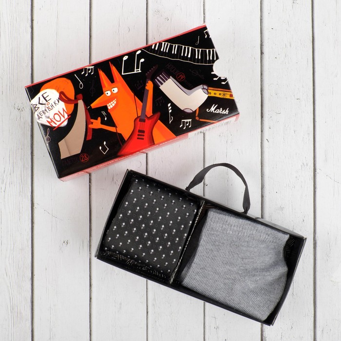 Набор детский "Любимчик девчонок" 3-6 лет, галстук 28 см, носки 14 р-р, п/э, чёрный/серый