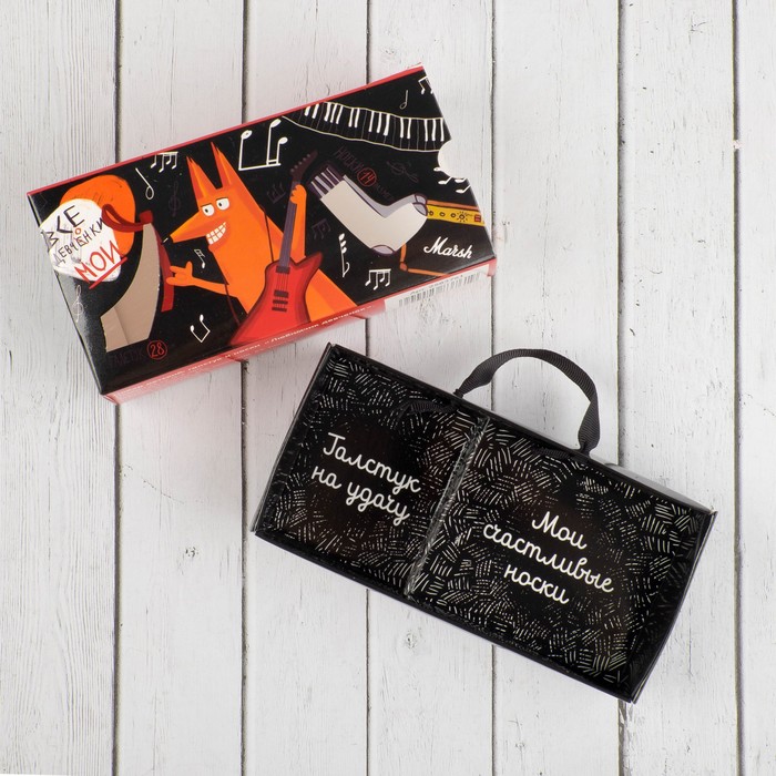 Набор детский "Любимчик девчонок" 3-6 лет, галстук 28 см, носки 14 р-р, п/э, чёрный/серый