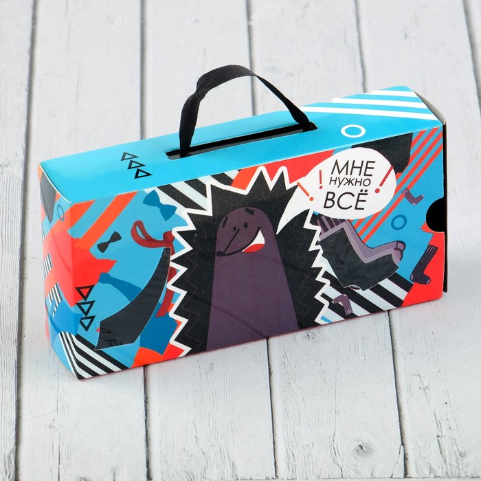 Набор детский "Маленький мужчина" галстук 28 см, носки 14 р-р, п/э, синий