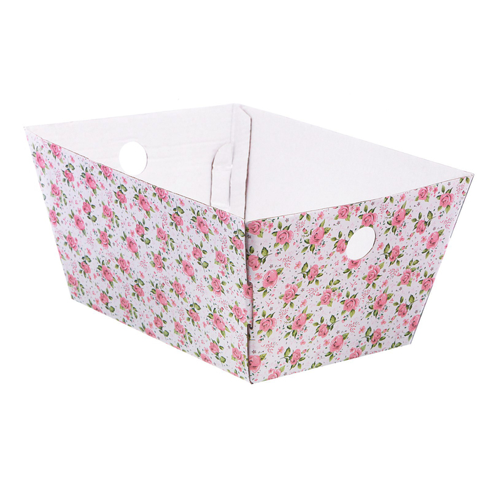 Складная коробка–трапеция «Цветочный водоворот», 27 х 19,5 х 13 см