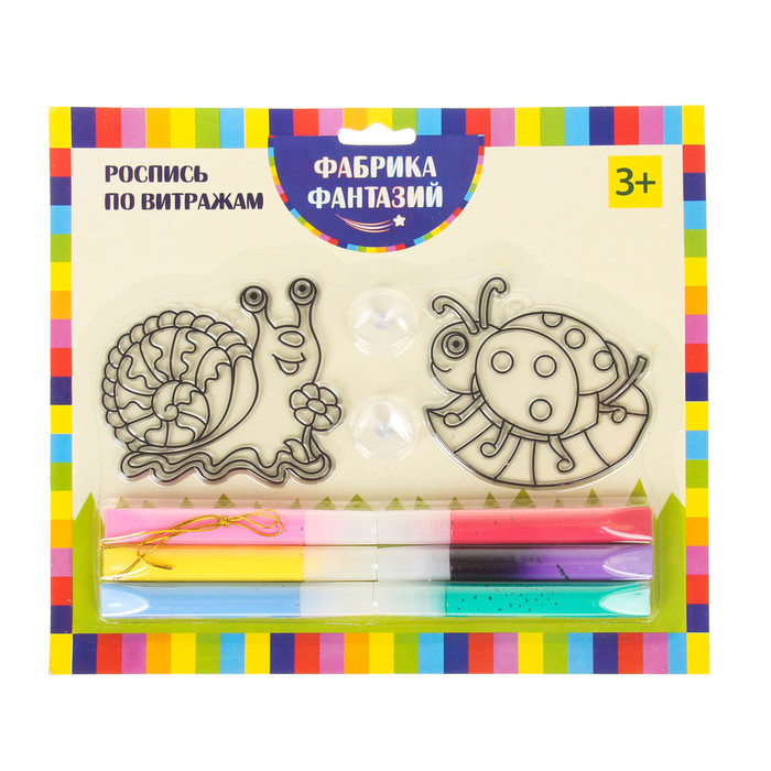 Набор для росписи витража "Улитка и божья коровка"