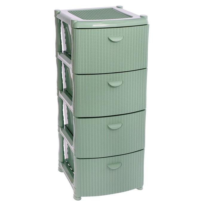 Комод «Вязание», 4 секции, цвет фисташковый