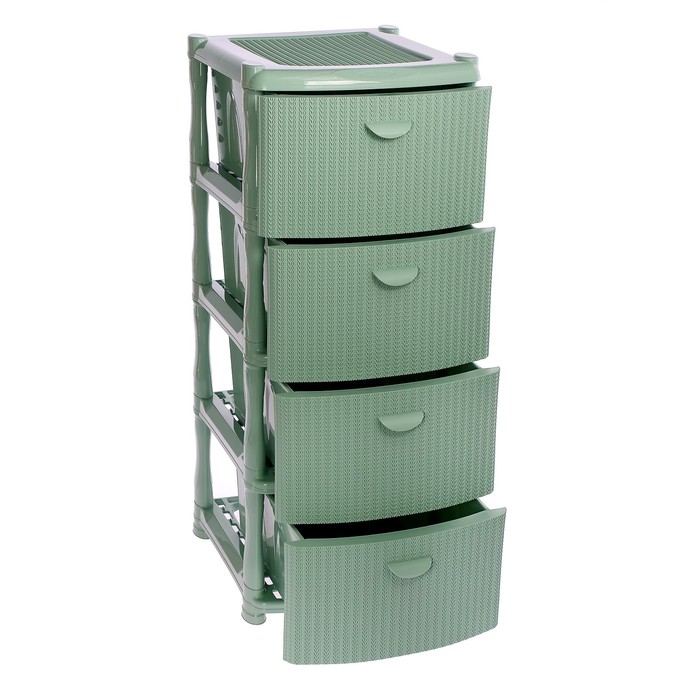 Комод «Вязание», 4 секции, цвет фисташковый