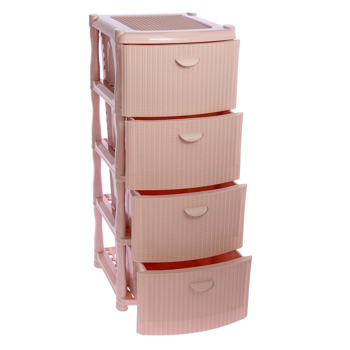 Комод 4 секции "Вязание", цвет чайная роза