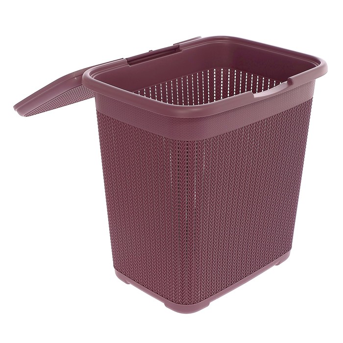 Корзина для белья "Вязание" 40 л, цвет пурпурный