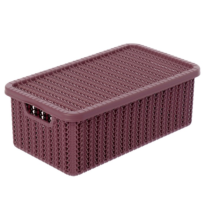 Коробка "Вязание" 3 л с крышкой, цвет пурпурный