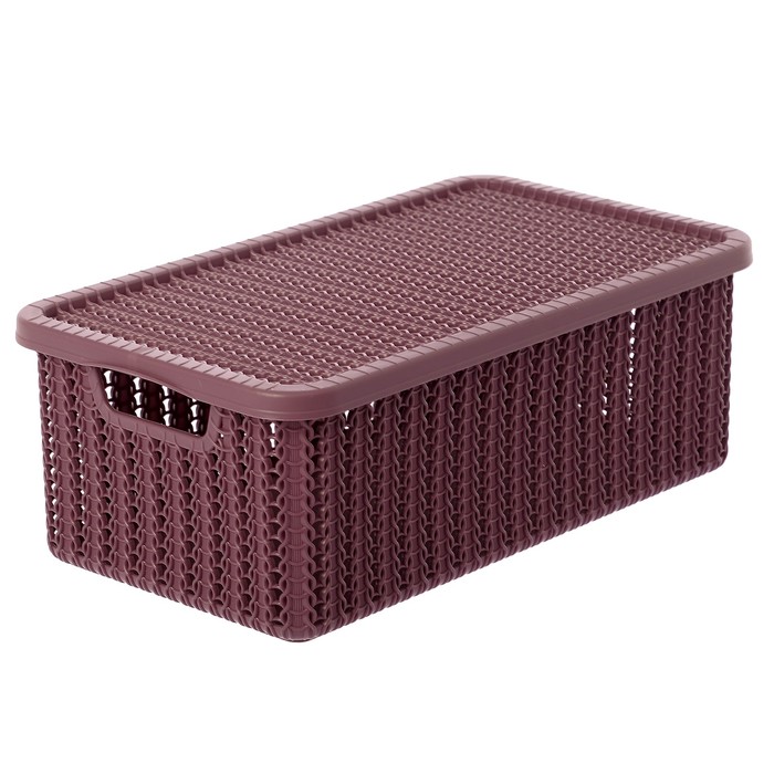 Коробка "Вязание" 6 л с крышкой, цвет пурпурный