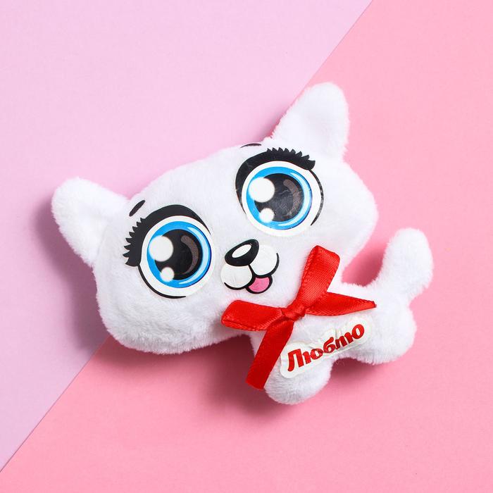 Мягкий магнит "Люблю", котик