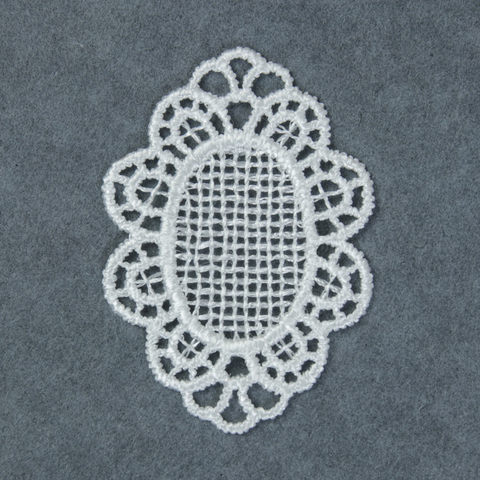 Вязаный элемент "Орнамент сетка", 5,3х4см, 10шт, цвет белый