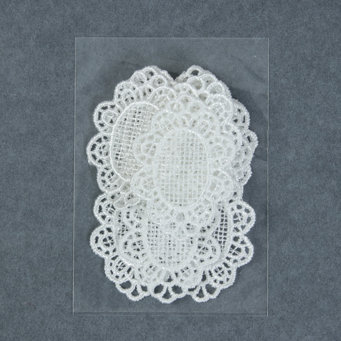 Вязаный элемент "Орнамент сетка", 5,3х4см, 10шт, цвет белый