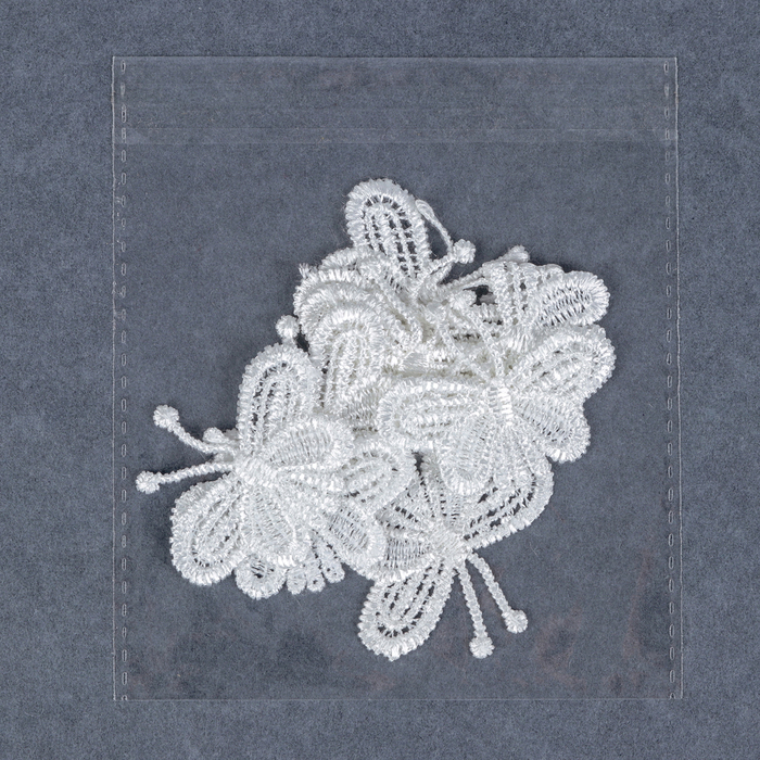 Вязаный элемент "Бабочка", 5х4см, 10 шт, цвет белый