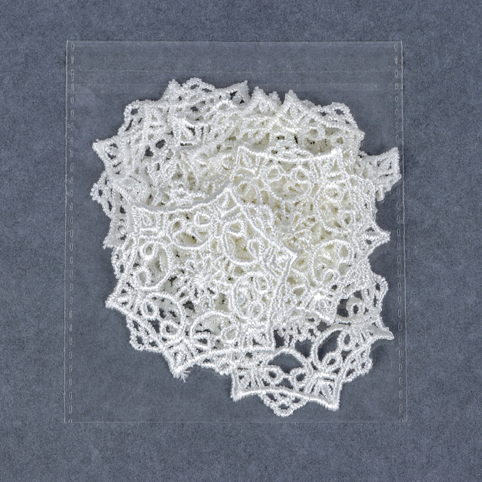 Вязаный элемент "Узор", d= 6см, 10 шт, цвет белый