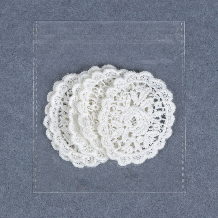 Вязаный элемент "Орнамент", 6,5х5,5см, 5 шт, цвет белый