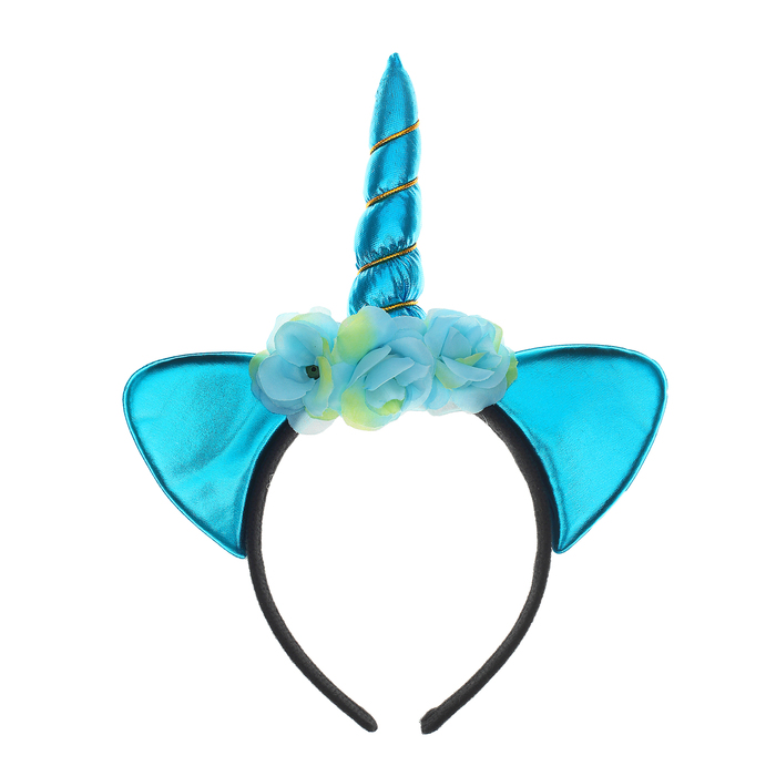 Карнавальный ободок "Единорог", цвет синий