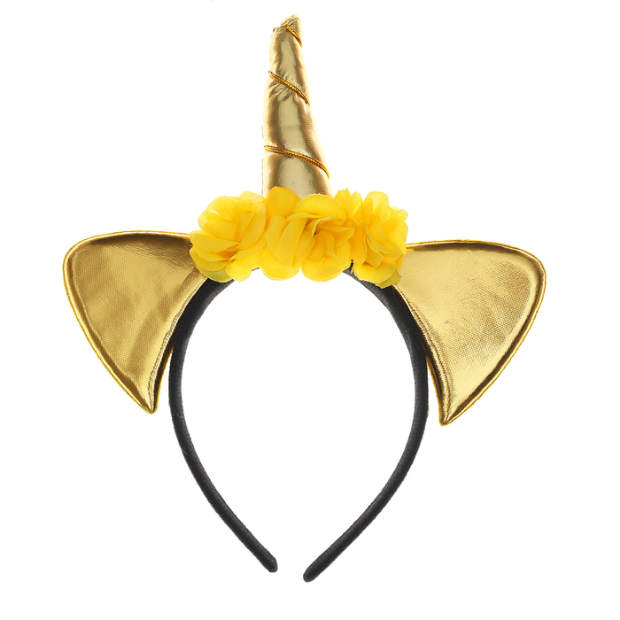 Карнавальный ободок "Единорог", цвет золото
