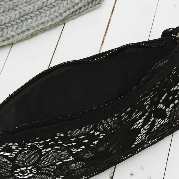 Косметичка-сумочка на молнии, 1 отдел, ручка, цвет чёрный