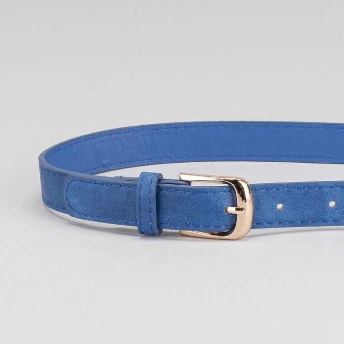 Ремень женский, пряжка золото, ширина - 2,3 см, цвет синий