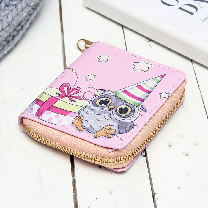 Кошелёк женский на молнии, 2 отдела, для монет, карт, разноцветный