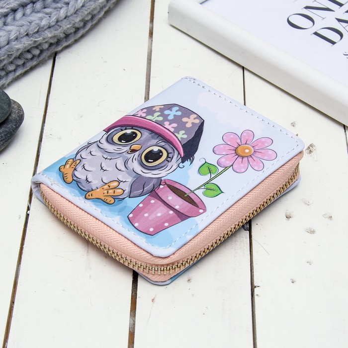 Кошелёк женский на молнии, 2 отдела, для монет, карт, разноцветный