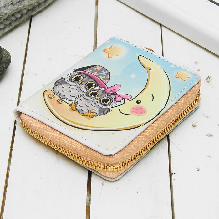 Кошелёк женский на молнии, 2 отдела, для монет, карт, разноцветный