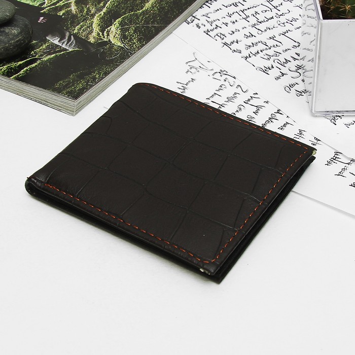 Портмоне мужское, 3 отдела, отдел для карт, цвет коричневый