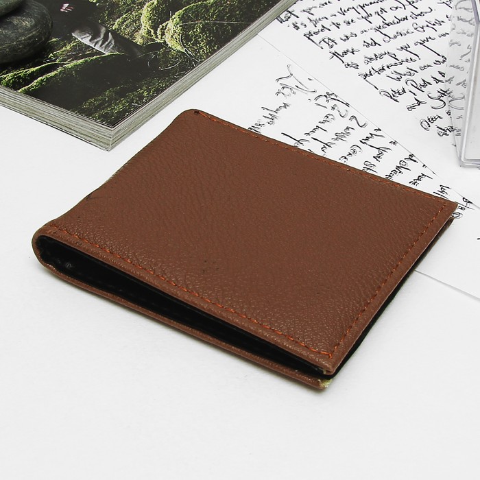 Портмоне мужское, 3 отдела, отдел для карт, цвет коричневый