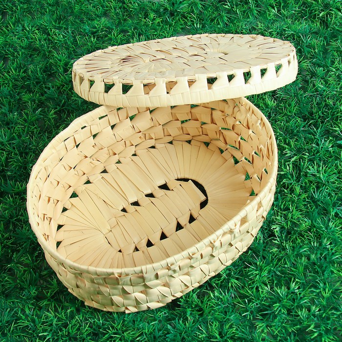 Коробка «Шкатулочка», для хранения вещей, 27х21х13 см, пальмовый лист