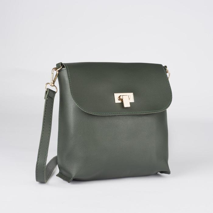 Сумка женская, отдел на молнии, регулируемый ремень, цвет зелёный