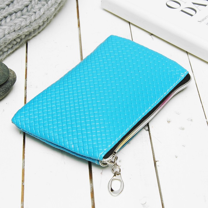Кошелёк женский на молнии, 1 отдел, цвет бирюзовый