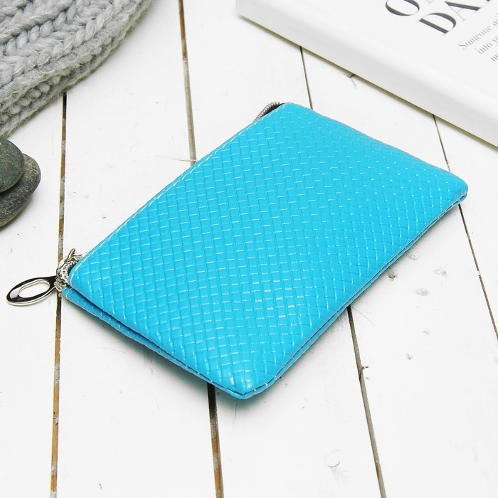 Кошелёк женский на молнии, 1 отдел, цвет бирюзовый